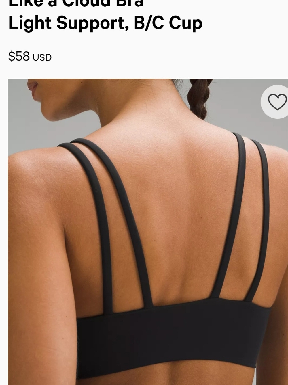 lululemon athletica Like a Cloud Double-Strap Bra in Black